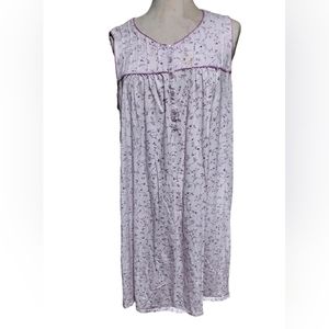 Simply Basic Sleeveless Nightgown 2x Pink Floral Sleepwear Pajamas Loung…